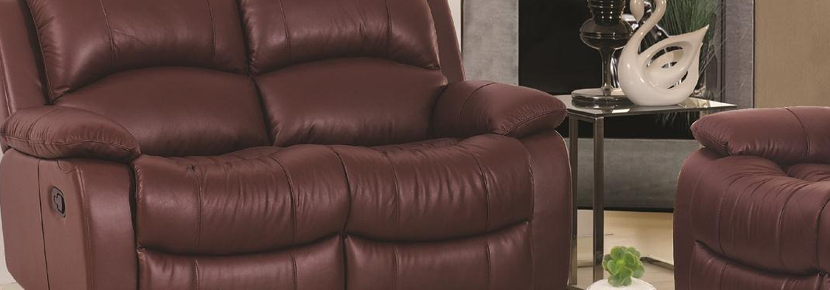 Leather 2 Seat Manual Recliner Sofas