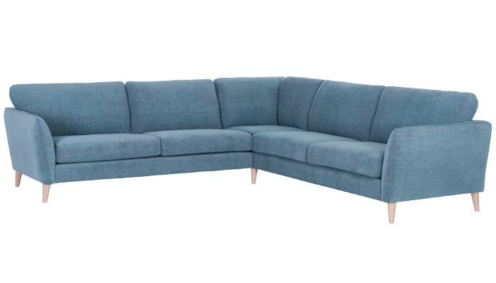 Blue Fabric Corner Sofa